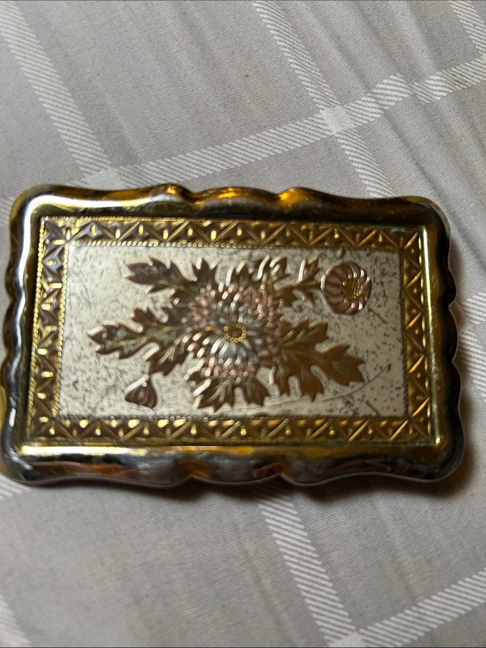 Rockmount Decorative Gold and Bronze Floral Belt Buckle